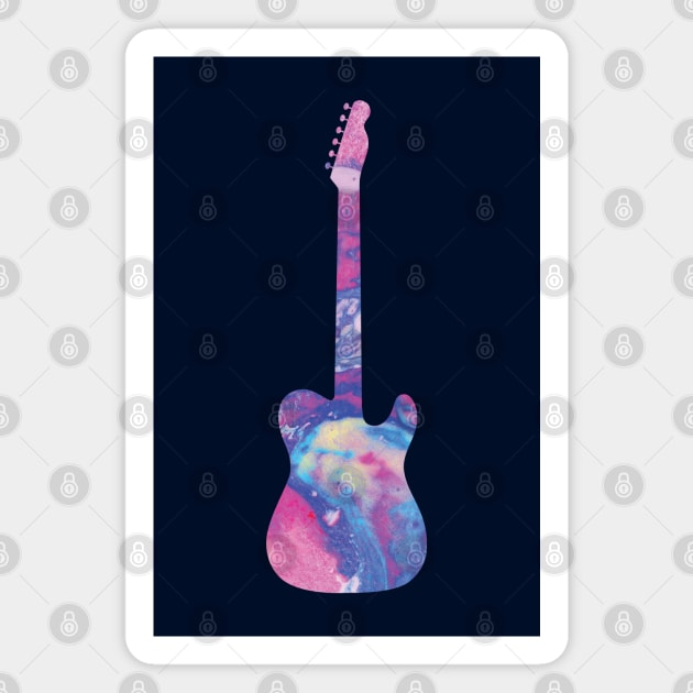 T-Style Electric Guitar Watercolor Texture Magnet by nightsworthy